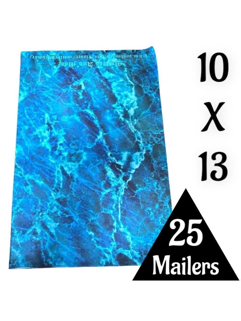 25 10X13 Poly Mailers Ice Water Marble Blue, Shipping Envelopes PRICE IS FIRM - Picture 4 of 8